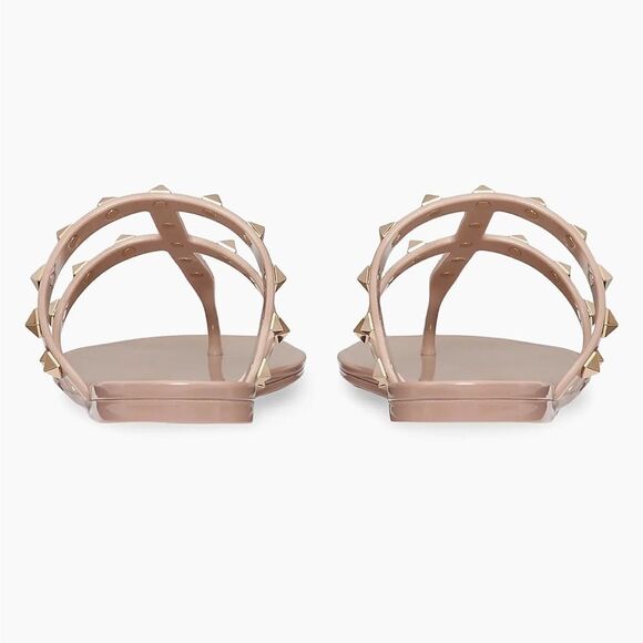 NWT Valentino Garavani Nude Sandals with Gold Studs 39 With Dust bag - Picture 2 of 7